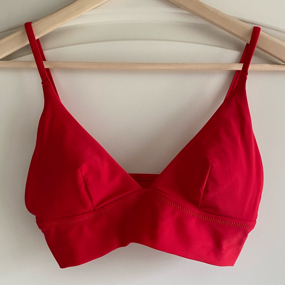 Aerie Bikini Triangle Top red size small EUC